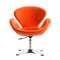 Manhattan Comfort Raspberry Faux Leather Adjustable Swivel Chair in Tangerine and Polished Chrome AC038-TR - alternate 2